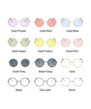 Small Round Sunglasses Women Famous Vintage Sun Glasses Female Retro Personality Metal Eyewear Style - Goldgreen - C7198A79Z6...