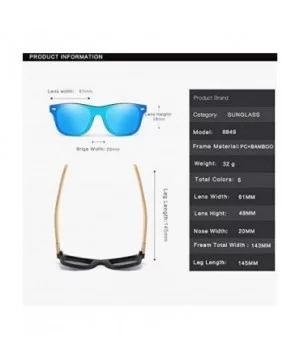 Wood Sunglasses Men Women Square Bamboo Women for Women Men Mirror Sun Glasses Oversize Retro-KP8849-C1 - CR198AAMWUS $32.47 ...