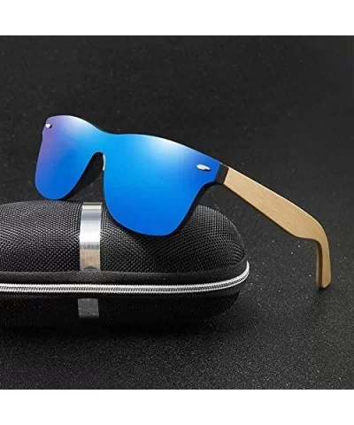 Wood Sunglasses Men Women Square Bamboo Women for Women Men Mirror Sun Glasses Oversize Retro-KP8849-C1 - CR198AAMWUS $32.47 ...