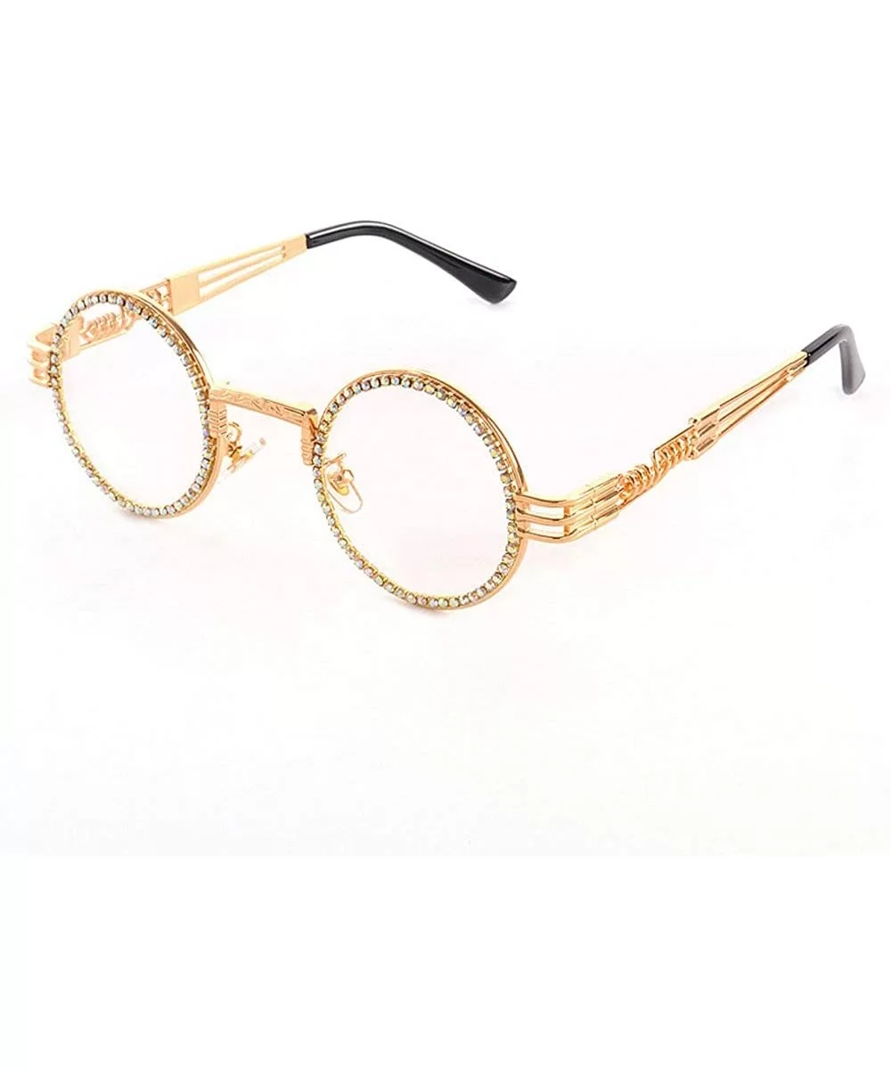 Vintage Sunglasses Designer Colorful Rhinestone - CV18URELGDT $11.26 Round