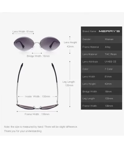 DESIGN Women Rimless Oval Sunglasses Gradient Lens UV400 Protection C02 Blue - C04 Light Purple - CJ18YNDEDR4 $7.61 Oval