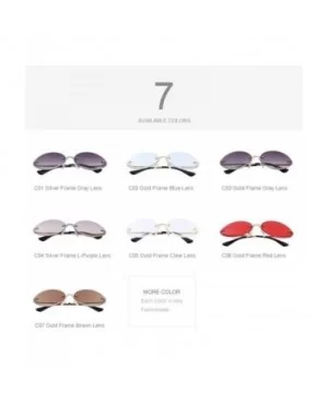 DESIGN Women Rimless Oval Sunglasses Gradient Lens UV400 Protection C02 Blue - C04 Light Purple - CJ18YNDEDR4 $7.61 Oval