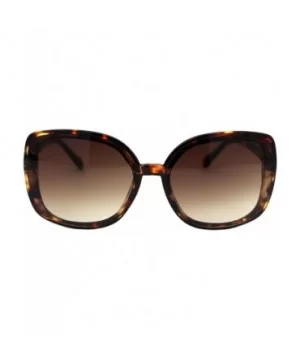 Designer Style Sunglasses Womens Chic Square Frame Shades UV 400 - Tortoise (Brown) - C61963S49AO $9.90 Square