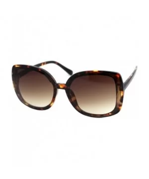 Designer Style Sunglasses Womens Chic Square Frame Shades UV 400 - Tortoise (Brown) - C61963S49AO $9.90 Square