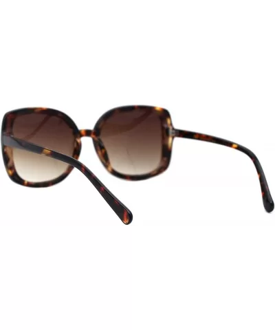 Designer Style Sunglasses Womens Chic Square Frame Shades UV 400 - Tortoise (Brown) - C61963S49AO $9.90 Square