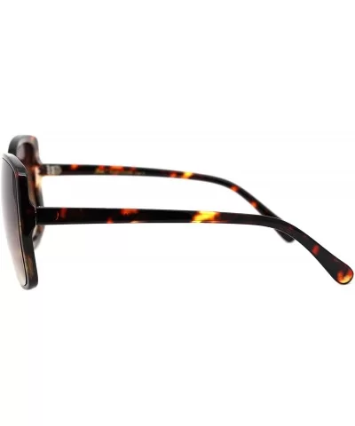 Designer Style Sunglasses Womens Chic Square Frame Shades UV 400 - Tortoise (Brown) - C61963S49AO $9.90 Square