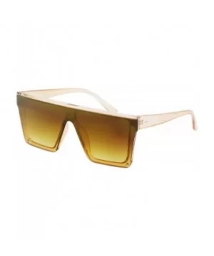 Fashion Oversized Sunglasses Semi Rimless Gold Brown - Gold-brown Mirror - C418XI5DEQ5 $10.71 Square