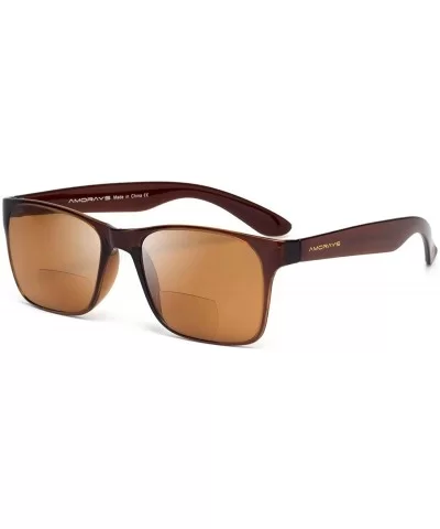 Classic Bifocal Outdoor UV400 Protection Reading Sunglasses Uni-lens Sun Readers for Men and Women - Brown - CW18YDITN4Y $16....