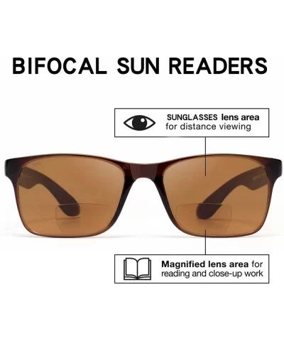 Classic Bifocal Outdoor UV400 Protection Reading Sunglasses Uni-lens Sun Readers for Men and Women - Brown - CW18YDITN4Y $16....