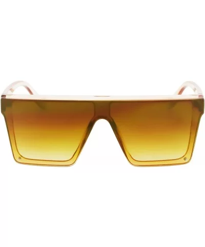 Fashion Oversized Sunglasses Semi Rimless Gold Brown - Gold-brown Mirror - C418XI5DEQ5 $10.71 Square