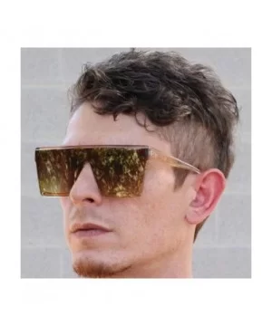 Fashion Oversized Sunglasses Semi Rimless Gold Brown - Gold-brown Mirror - C418XI5DEQ5 $10.71 Square