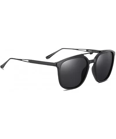 Polarized Oversized Sunglasses for Men Square Frame UV400 - C2black - C0199I8GXZZ $11.50 Square