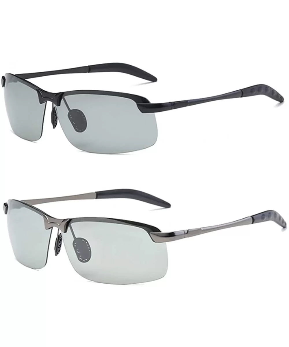 Brainart Men's Photochromic Sunglasses with Polarized Lens 100% UV for Outdoor - Gray - CI199KAYK2G $17.46 Goggle