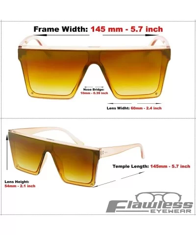 Fashion Oversized Sunglasses Semi Rimless Gold Brown - Gold-brown Mirror - C418XI5DEQ5 $10.71 Square