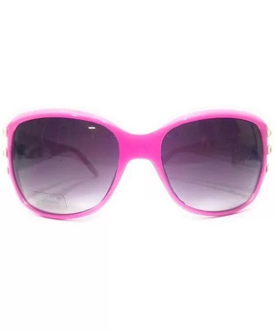 Beaded Rhinestone Bling Womens Western Sunglasses Turquoise + Case - Pink Zebra - CC18WLEGH3E $16.47 Rectangular