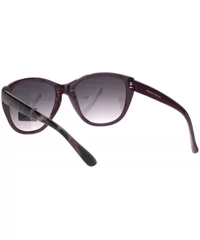 Womens Tortoise Chic Butterfly Designer Plastic Sunglasses - Purple Tortoise Gradient Black - C818N6CW8HL $8.08 Butterfly