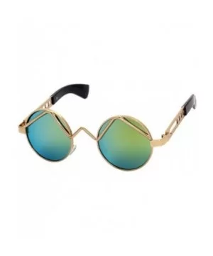 Women Men Fashion Sunglasses Round Metal Frame UV400 Classics Outdoor Vintage Eyewear Sunglass - Gold - CC183LRY4XH $6.91 Round