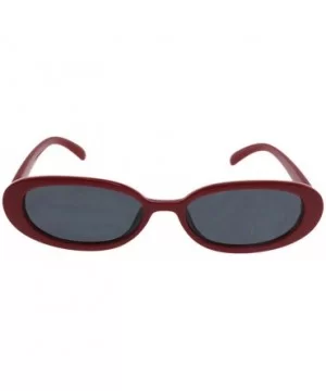 Blair - Womens Fashion Skinny Slim Oval Sunglasses - Red - C418ROTGE2I $8.43 Oval