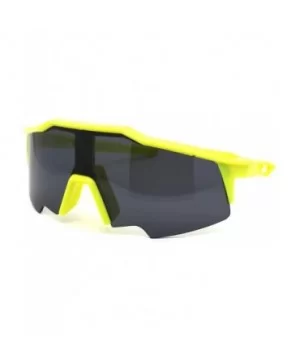 Mens XL Oversize Shield Robotic Plastic Sport Sunglasses - Yellow Black - C41969YH3GA $7.60 Sport