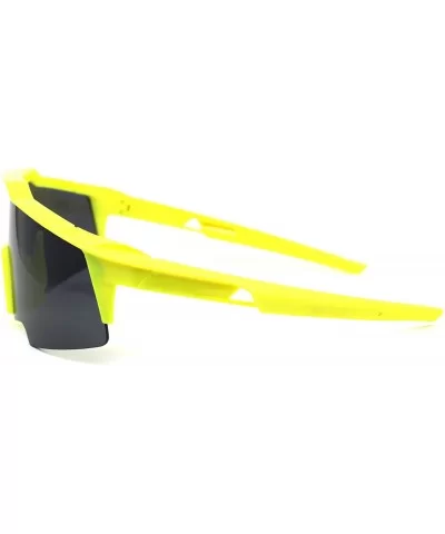 Mens XL Oversize Shield Robotic Plastic Sport Sunglasses - Yellow Black - C41969YH3GA $7.60 Sport