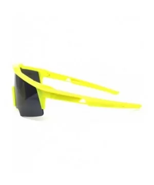 Mens XL Oversize Shield Robotic Plastic Sport Sunglasses - Yellow Black - C41969YH3GA $7.60 Sport