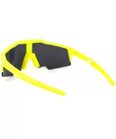 Mens XL Oversize Shield Robotic Plastic Sport Sunglasses - Yellow Black - C41969YH3GA $7.60 Sport