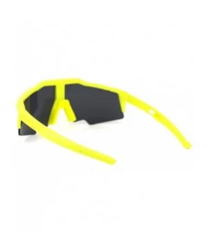 Mens XL Oversize Shield Robotic Plastic Sport Sunglasses - Yellow Black - C41969YH3GA $7.60 Sport