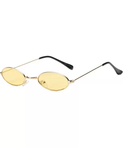 Retro Vintage Small Round Sunglasses - Yellow - CS18WU09O6N $15.55 Goggle