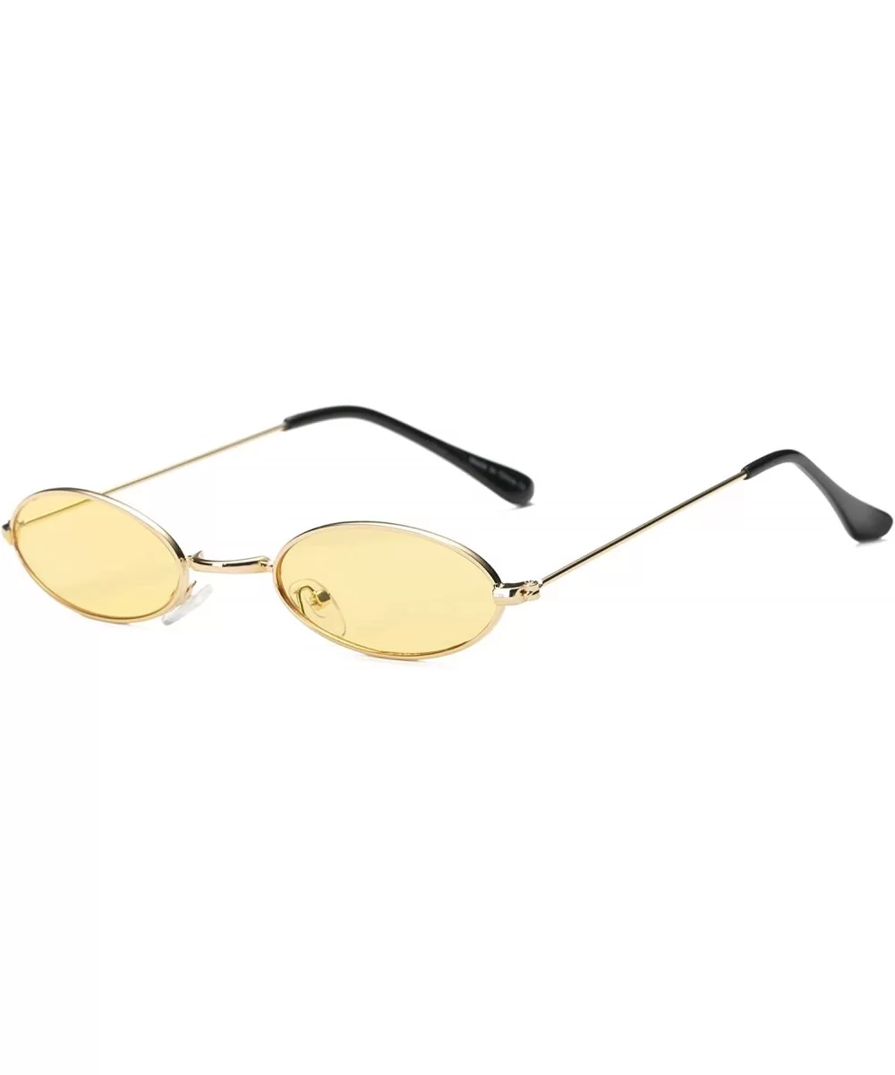 Retro Vintage Small Round Sunglasses - Yellow - CS18WU09O6N $15.55 Goggle