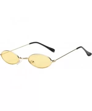 Retro Vintage Small Round Sunglasses - Yellow - CS18WU09O6N $15.55 Goggle