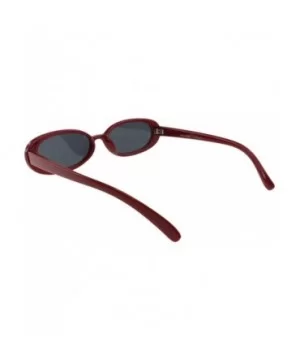 Blair - Womens Fashion Skinny Slim Oval Sunglasses - Red - C418ROTGE2I $8.43 Oval