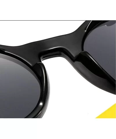 2020 New Transparent Color Punk Flip Sunglasses Men Women Fashion UV400 Round Glasses - Black&yellow - CS1935DEC44 $10.14 Round