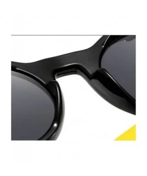 2020 New Transparent Color Punk Flip Sunglasses Men Women Fashion UV400 Round Glasses - Black&yellow - CS1935DEC44 $10.14 Round