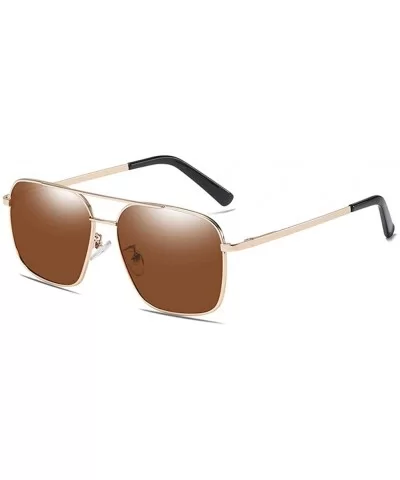 55 mm Square Polarized Sunglasses for Men - Gold - CX18L34D0A8 $20.49 Sport