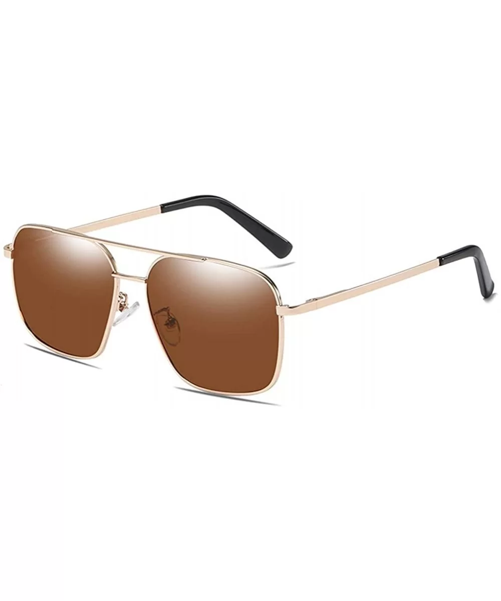 55 mm Square Polarized Sunglasses for Men - Gold - CX18L34D0A8 $20.49 Sport