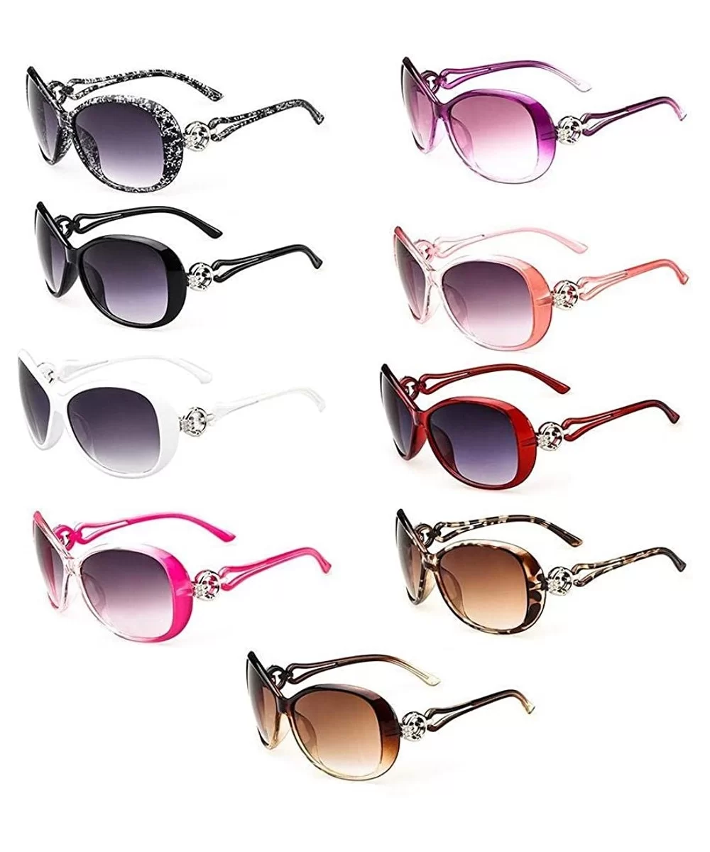 Women Fashion Oval Shape UV400 Framed Sunglasses Sunglasses - Black - CB196EI5Y56 $10.17 Oval