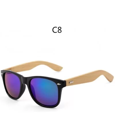 Retro Sunglasses Men Bamboo Sunglass Women Sport Goggles Gold Mirror Sun Glasses - C8 - CA194ONDKH6 $15.84 Square