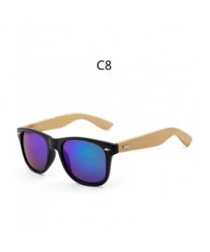 Retro Sunglasses Men Bamboo Sunglass Women Sport Goggles Gold Mirror Sun Glasses - C8 - CA194ONDKH6 $15.84 Square