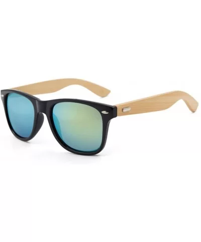 Retro Sunglasses Men Bamboo Sunglass Women Sport Goggles Gold Mirror Sun Glasses - C8 - CA194ONDKH6 $15.84 Square