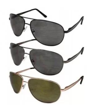 Pilot Big Aviator Sunglasses Spring Hinge for Men Women BG25006S - Gunmetal Frame/Gray Lens - CH12NDXGJQZ $6.25 Oval