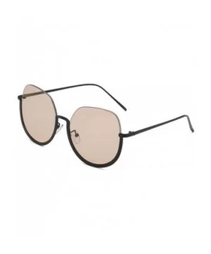 Oversize Vintage Sunglasses Protection - Coffee - CS1973DCTXZ $5.34 Rimless