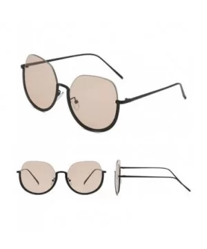 Oversize Vintage Sunglasses Protection - Coffee - CS1973DCTXZ $5.34 Rimless