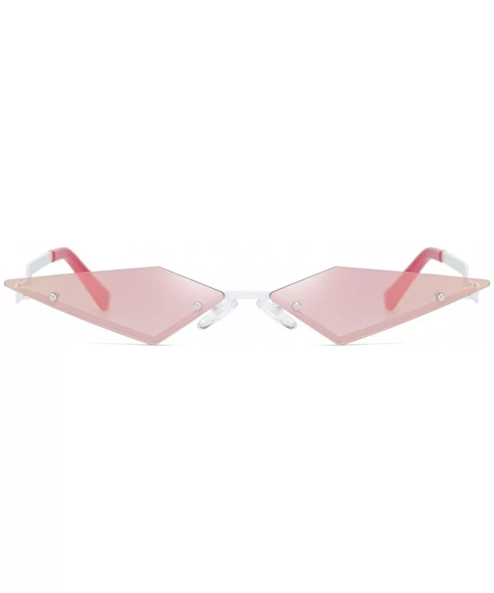 Sunglasses Irregular Man Women Cat Eye Glasses Shades Vintage Retro - Pink - CL19062LDYW $6.56 Cat Eye