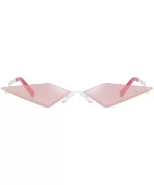 Sunglasses Irregular Man Women Cat Eye Glasses Shades Vintage Retro - Pink - CL19062LDYW $6.56 Cat Eye