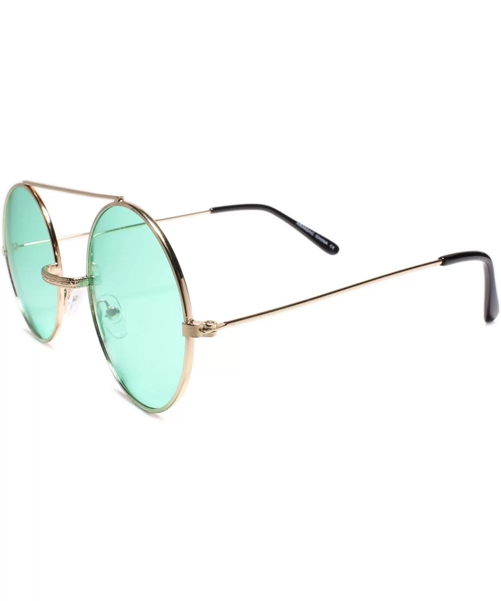 Classic Retro Hip Style Round Sunglasses - Green - CN18WEC4OYY $8.67 Round