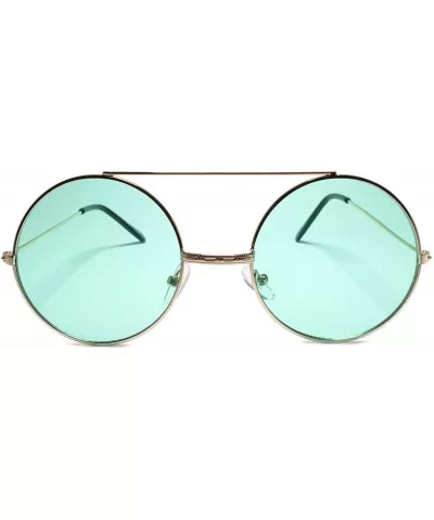 Classic Retro Hip Style Round Sunglasses - Green - CN18WEC4OYY $8.67 Round