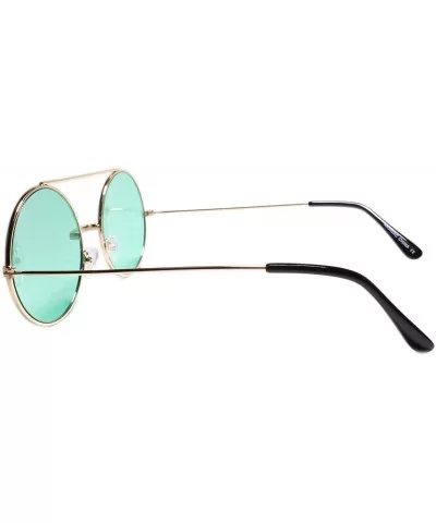 Classic Retro Hip Style Round Sunglasses - Green - CN18WEC4OYY $8.67 Round