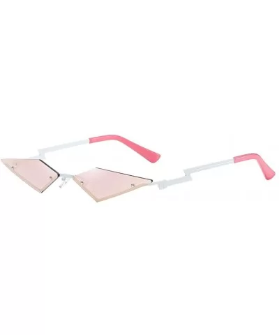 Sunglasses Irregular Man Women Cat Eye Glasses Shades Vintage Retro - Pink - CL19062LDYW $6.56 Cat Eye