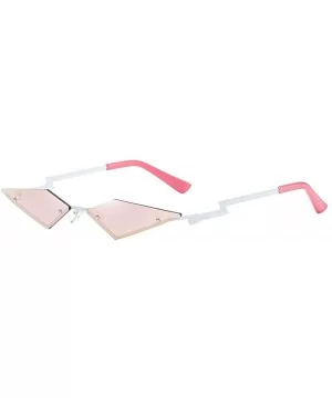 Sunglasses Irregular Man Women Cat Eye Glasses Shades Vintage Retro - Pink - CL19062LDYW $6.56 Cat Eye