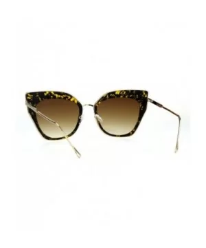 Womens Double Rim Squared Oversize Cat Eye Retro Sunglasses - Tortoise Brown - C117Z3Q37Q0 $8.78 Cat Eye